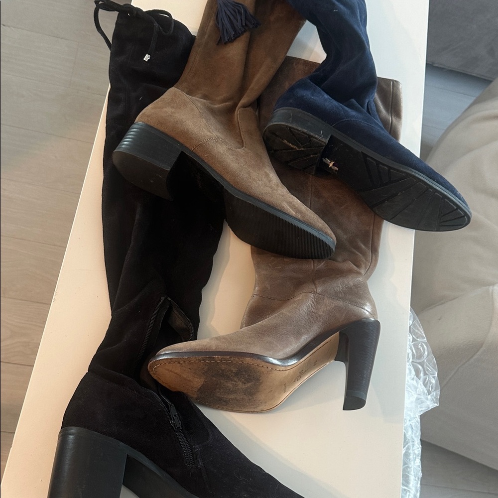 Stylish Women's Knee-High Boots - Black, navy and Browns sz 9-9.5